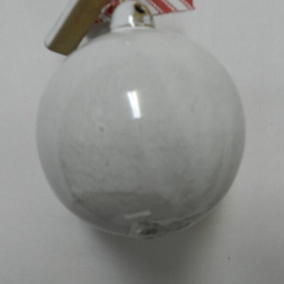 Mud Pie Snowman Christmas Ornament large ball stoneware Holiday  4.5" x 4.5" NEW - Picture 8 of 9